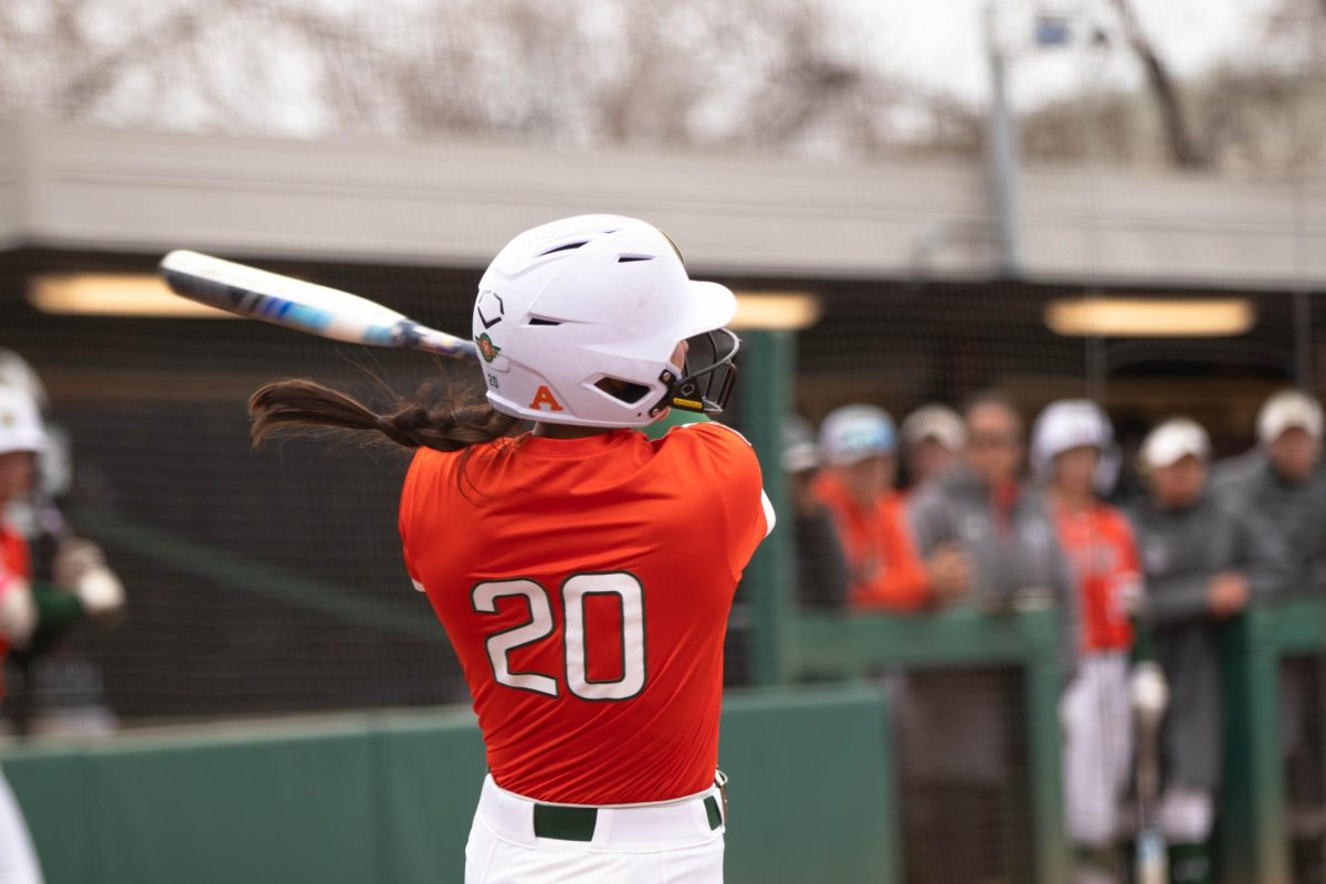 Infielder Jordan West prepares to bat in game against University of Montana on March 30 at Rams Field in Fort Collins Colorado. Rams win 9-1 runs. Photo taken by Erica Pickering.