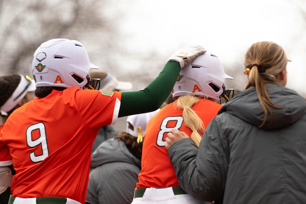 Colorado State University rams celebrate a home run at the game against University of Montana on March 30 at Rams Field in Fort Collins Colorado. Rams win 9-1 runs. Photo taken by Erica Pickering.