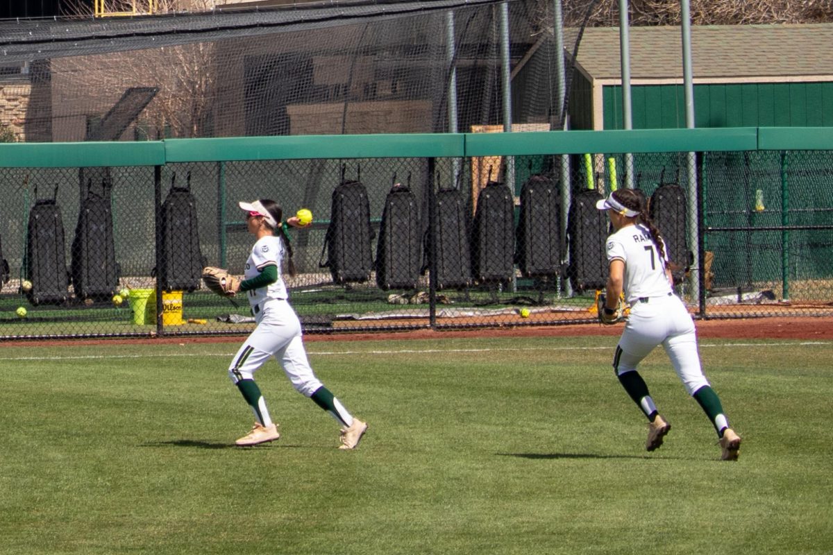 Senior Morgan Coleman throws the ball during the match against San Diego State University April 6.