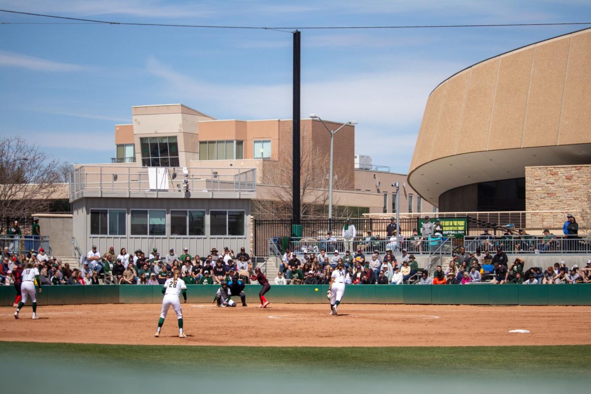 The crowd watches as Colorado State University softball takes on San Diego State University April 6. The Rams lost to the Aztecs 10-2 in 5 innings.