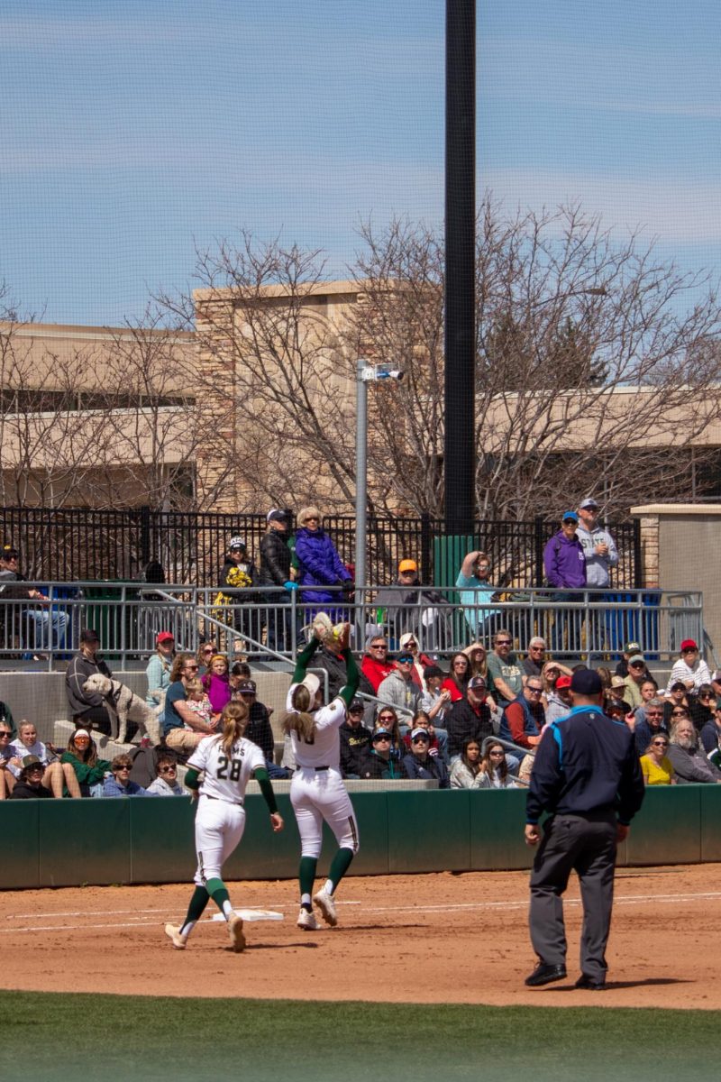 Jailey Wilson (10) makes a catch during the match against San Diego State University April 6.