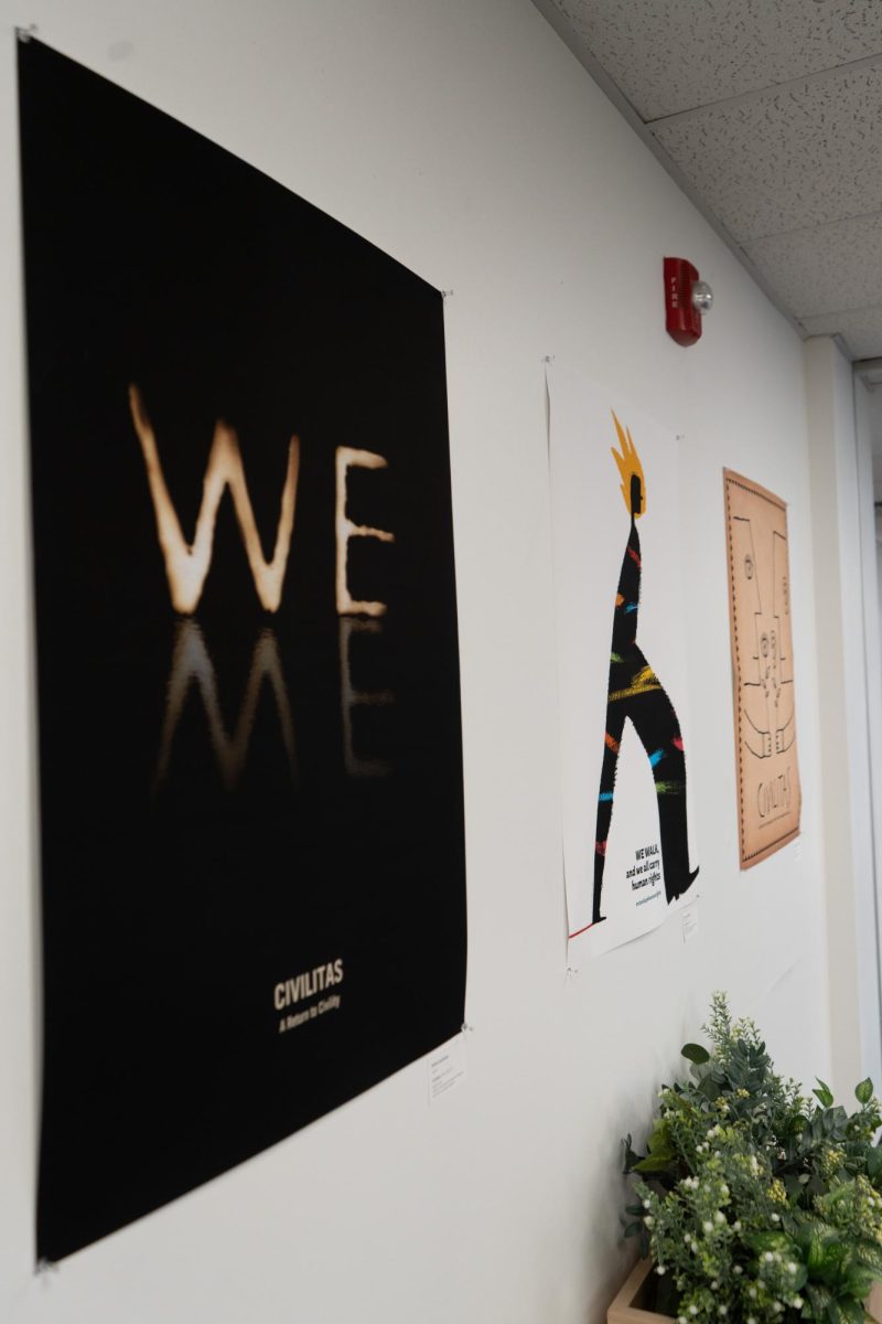 The "CommUNITY: Posters of Peace and Shared Horizons" exhibit is on display on the Morgan Library first floor in between its two wings. Apr 9. 