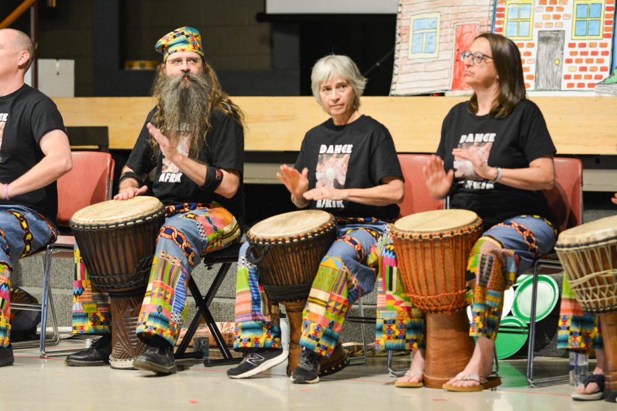 The drummers performing at the Francophone African Festival April 13. These drummers provided the music that the audience and the professionals danced too. 
