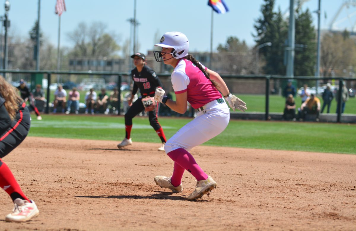 Autumn Rutherford trying to steal second base against Fresno State April 26. Autumn and her teammates defeated Fresno with a score of 7-0. 