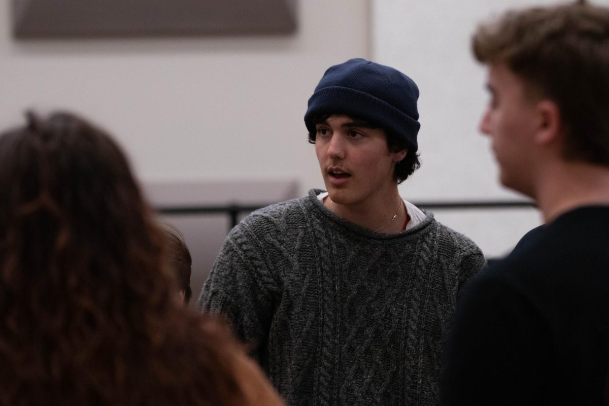 Micheal Spacone engages in sniging during the CSU Mainstreet A Capella club practice at the University Center of the Arts in Fort Collins Colorado on April 4. Photo taken by Erica Pickering.