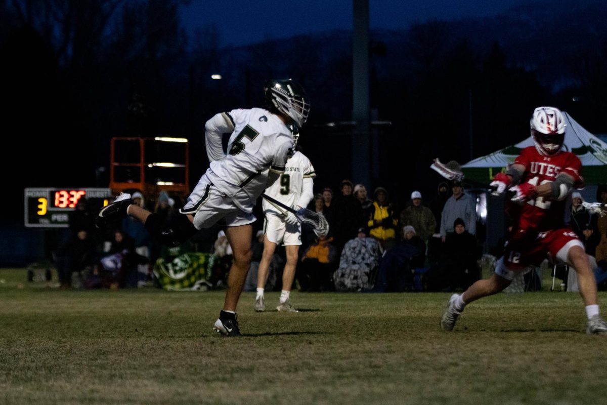 Joe DeDonatis throse the ball  in game against University of Utah in Fort Collins Colorado at Colorado State University on April 4. Colorado State University wins 9-4. Photo taken by Erica Pickering.