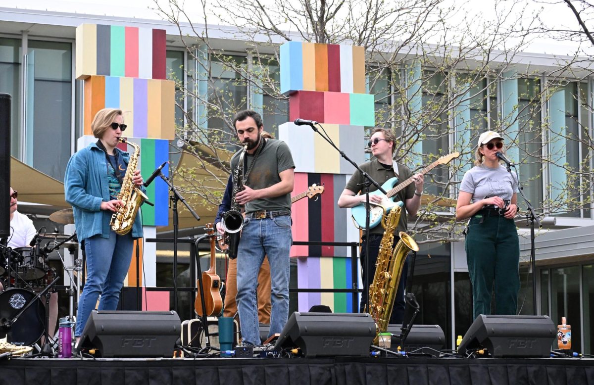 Cactus Cat plays for Colorado State University's Earth Day Festival April 22. The Cactus Cat is a band that showcases an eclectic range of sounds from saxophones to drums. 