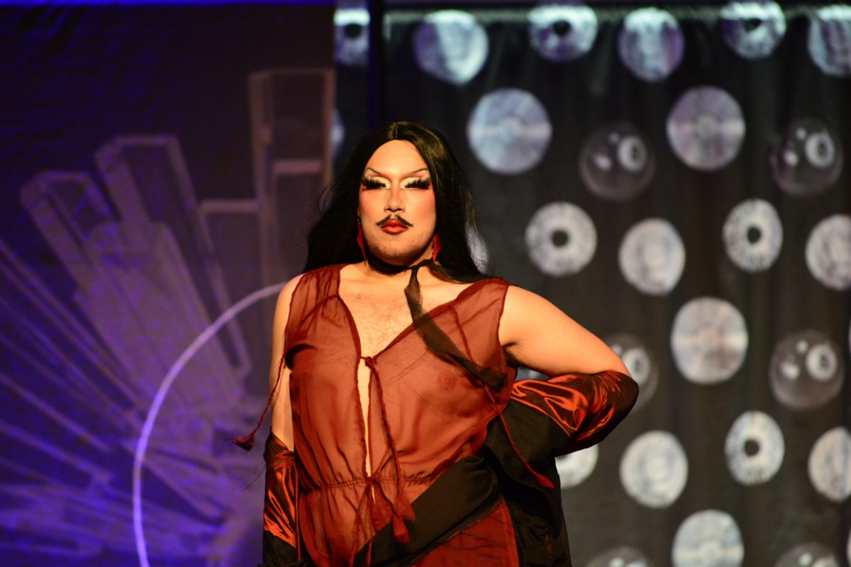 A model showcasing Spencer Gordan under the Rose Tint category April 3. This was at the Astral Thread Fashion show. 