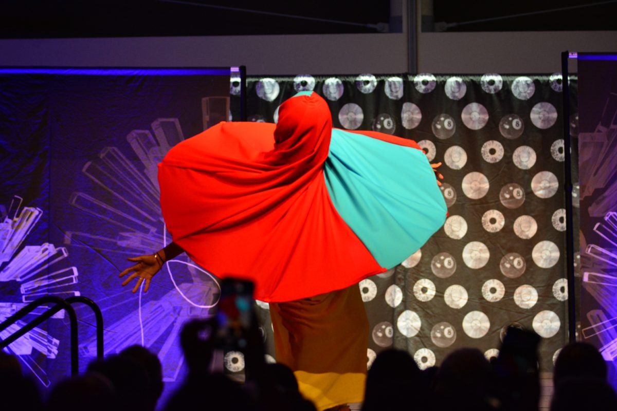 Nathalia Olvera-Barajas design on a model at the Astral Thread Fashion Show April 3. The theme was APOPTOSIS. 