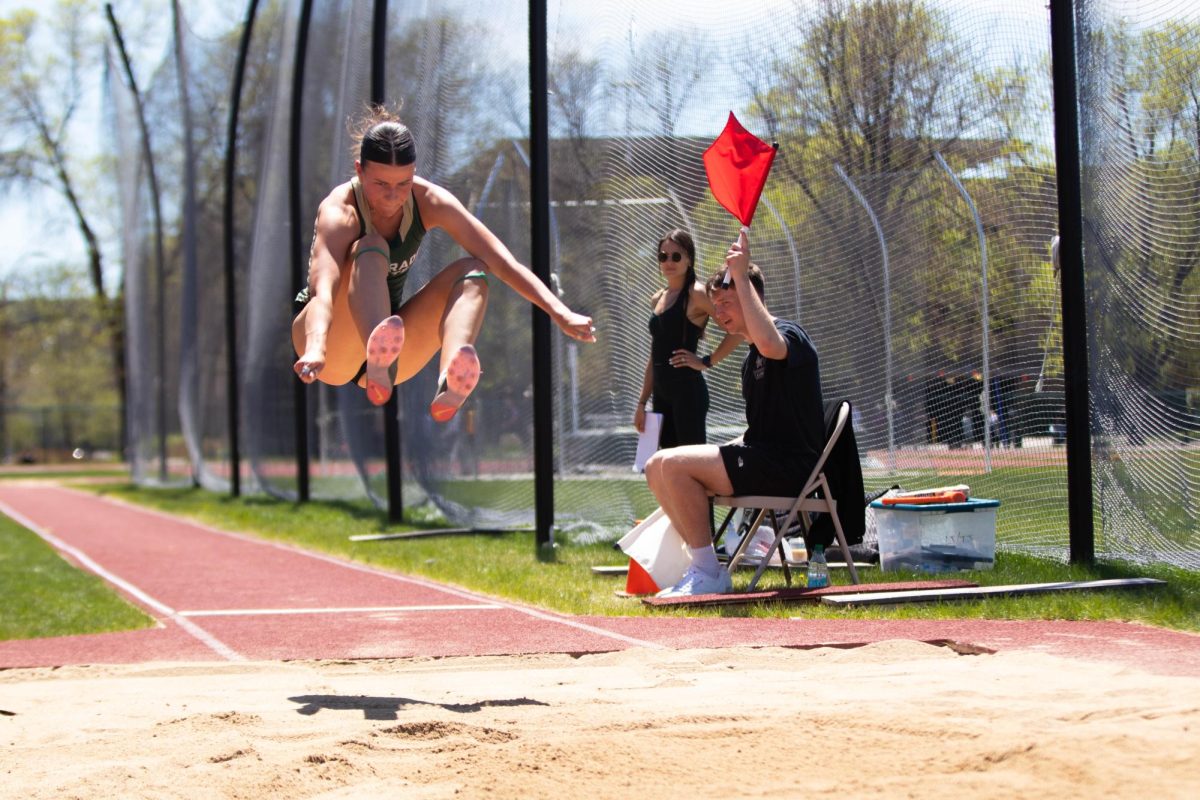 Mali Stermer competes in the long jump event during the Doug Max Invitational track meet at Colorado State University in Fort Collins Colorado on May 3. Photo taken by Erica Pickering.