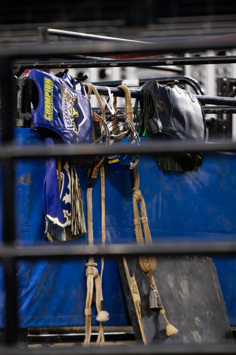 The equiptment used by the PBR bull riders on July 21st 2025  at the Last Cowboy Standing event in Fort Collins Colorado in Canvas Stadium, Colorado State University. Photo taken by Erica Pickering.