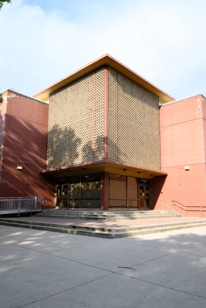 The Andrew G. Clark Building is shaded from its west side Sept. 2.