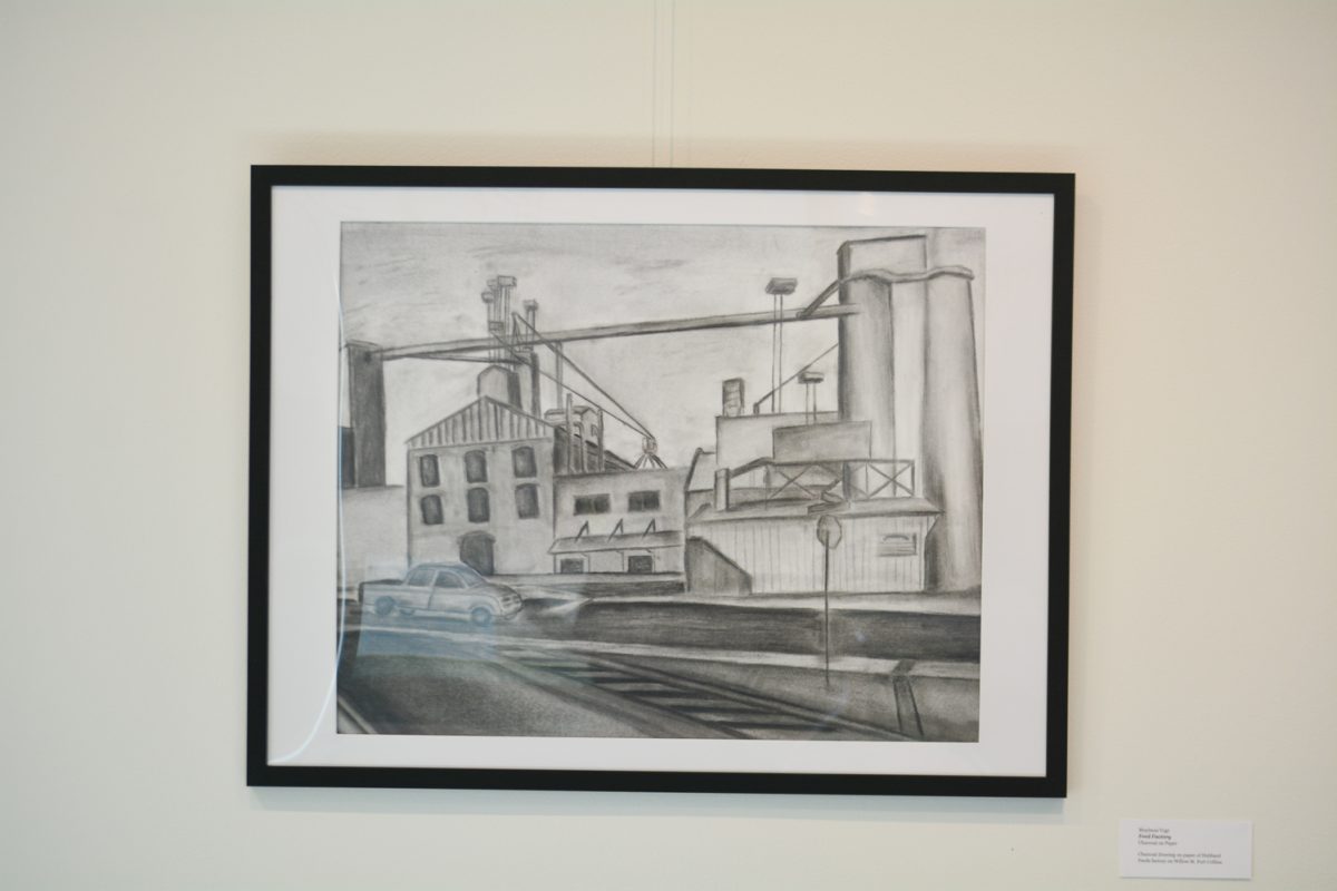 A charcoal drawing by artist Maximus Vogt Sept. 25. This piece was showcased in the Off The Clock gallery.