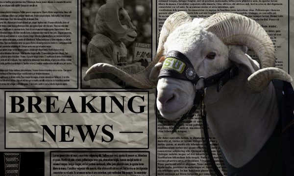 Can over the top of a newspaper with the words “BREAKING NEWS”