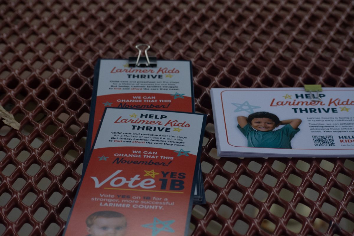 Campaign materials sit on a table at Fossil Creek Park for Civic Saturday event, Oct. 4. 