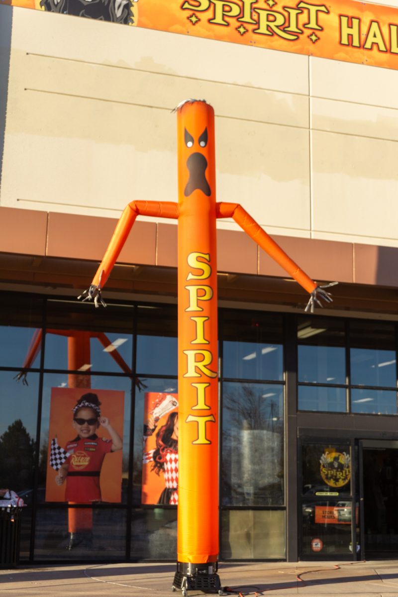 A tube man dances in front of a Spirit Halloween store located at 2216 E Harmony Road in Fort Collins Oct 24. Spirit Halloween is a seasonal chain that's only open during the Halloween Season.