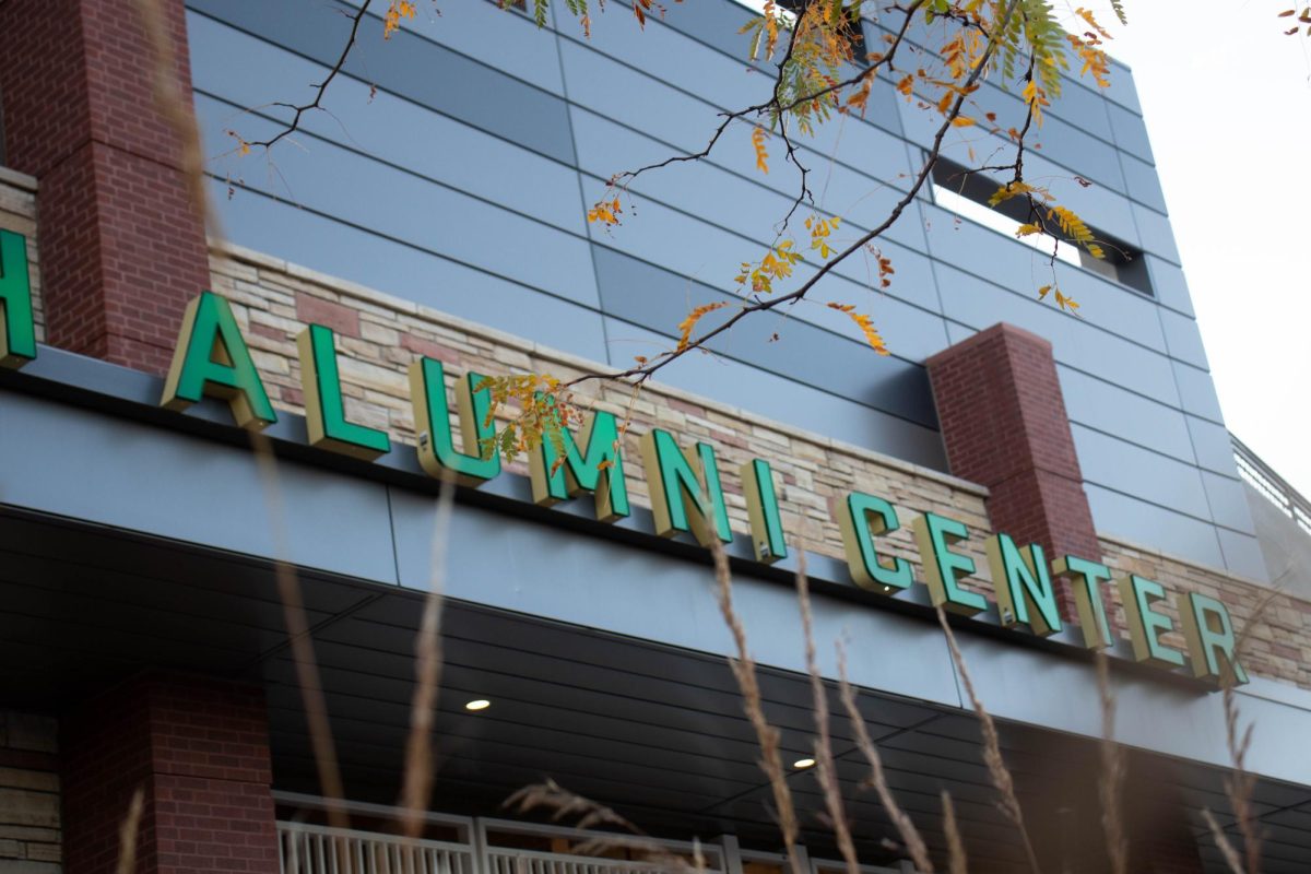 The Iris & Michael Smith Alumni Center sits in the shade of the northeast corner of Canvas Stadium at Colorado State University Oct. 13.