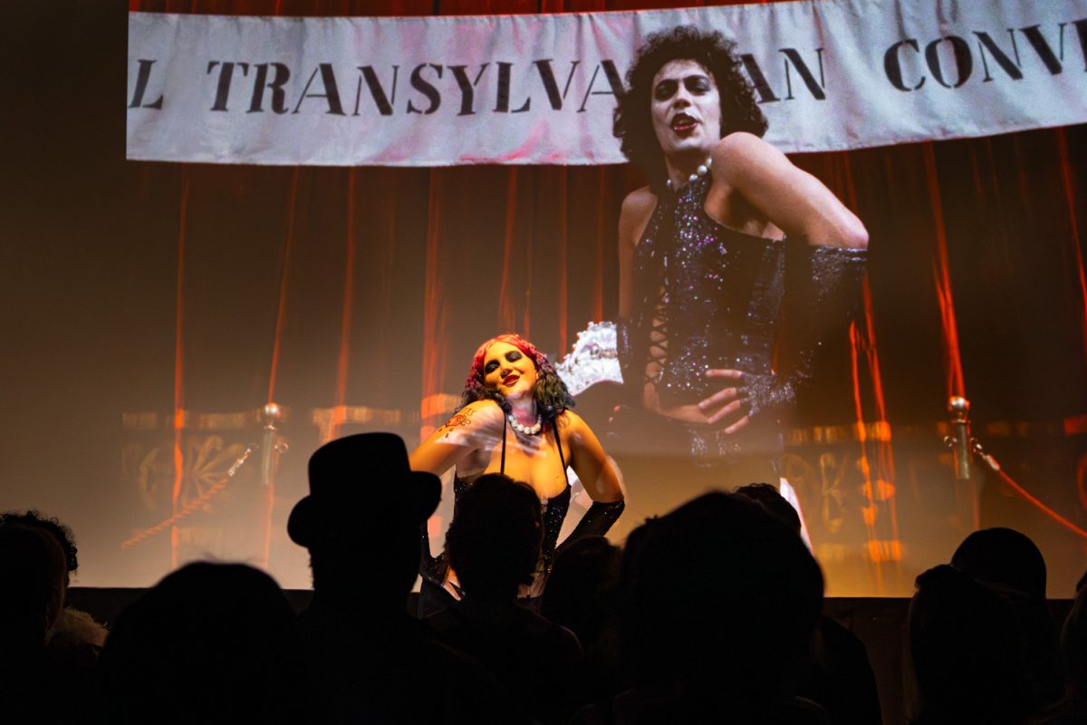 Marlo Rulon performs "Sweet Transvestite" in The Rocky Horror Picture Show Oct. 23. Rulon performs under the stage name of MX Pixie Stix, usually joining Amanda Fyock and Kayla Okland on the Lyra hoop, but this show they took on lead role of Frank-N-Furter.