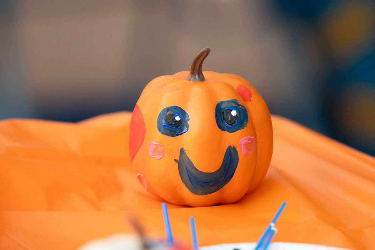 Pumpkin smiles at ASCSU and APACC's pumpkin Palooza event at the Lory Student Center in Fort Collins Coloraod, Oct. 28. "It's a good space to come and decompress and just hang out while everything in the world is going on around you." Said APACC employee Gaurav Harshe.