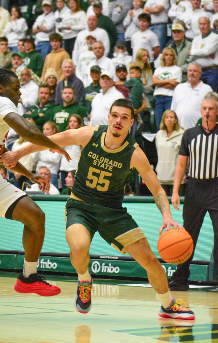 Jevin Muniz dribbling the ball during a play against University of Incarnate Word Nov. 3. Colorado State University defeated UIW 98-64. 
