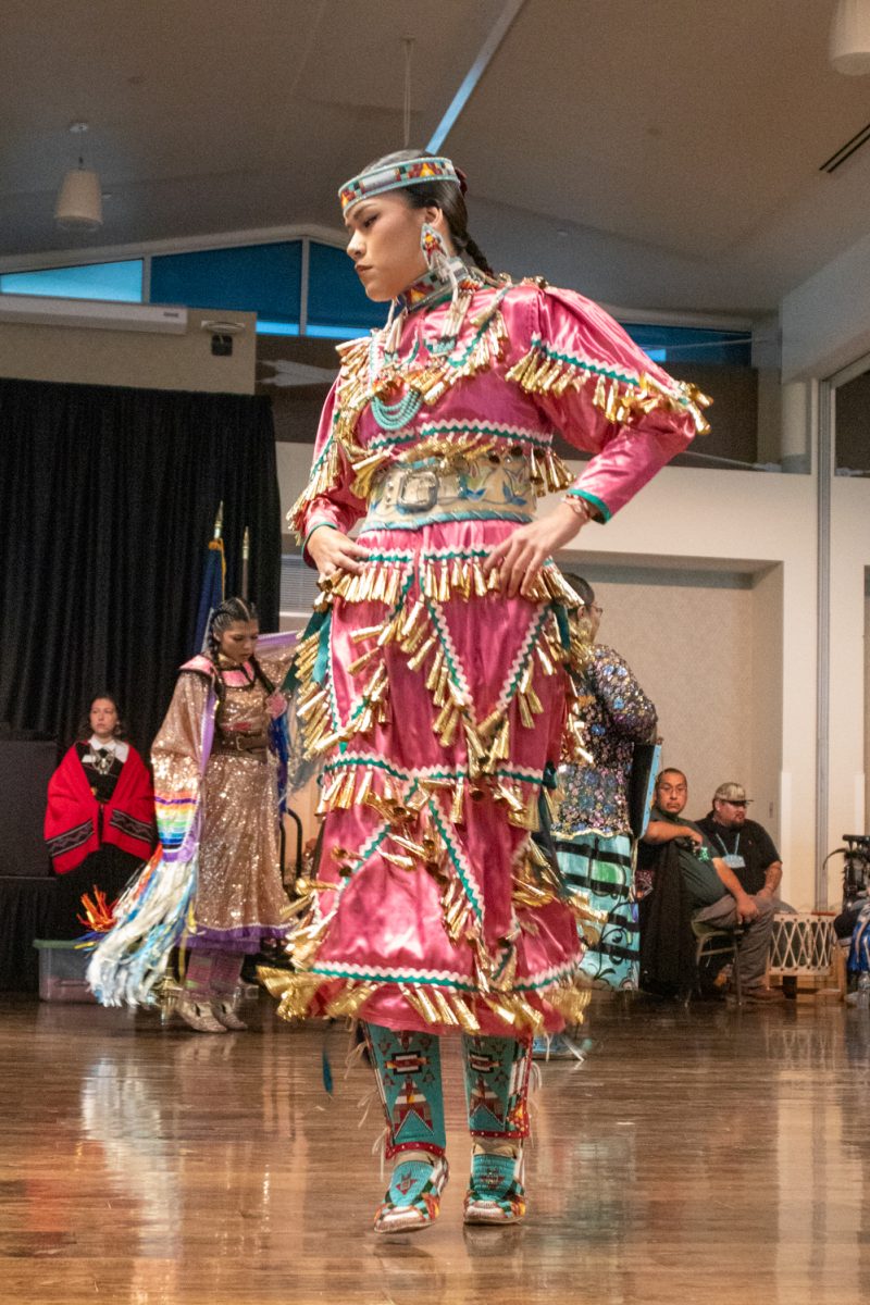 A participant dances during the American Indian Science and Engineering Society Powwow Nov 1. The Powwow is the 41st in Colorado State University history.