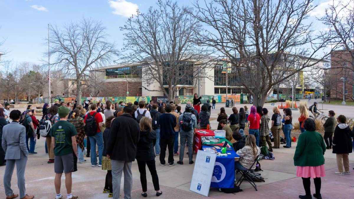 A group of CSU students attend the Student Mass Assembly hosted by The United Front, a collaboration of Students for Justice Palestine, CSU Young Democratic Socialists of America, CSU Students for Emancipation and Social Liberation and The People United CSU and CSU Young Dems. The protest called for revised free speech policies, freedom in Palestine, and resistance from CSU against current federal directives. 