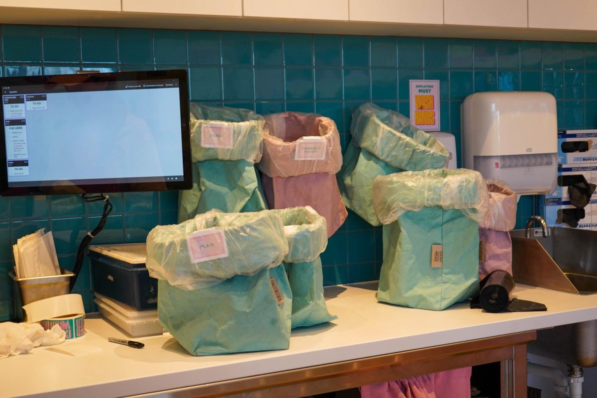 Bags of fresh bagels ready for pickup at Call Your Mother Deli Dec. 12. The popular east coast-based bagel chain offers bagel sandwiches and coffees and opened in Fort Collins Oct. 27. 