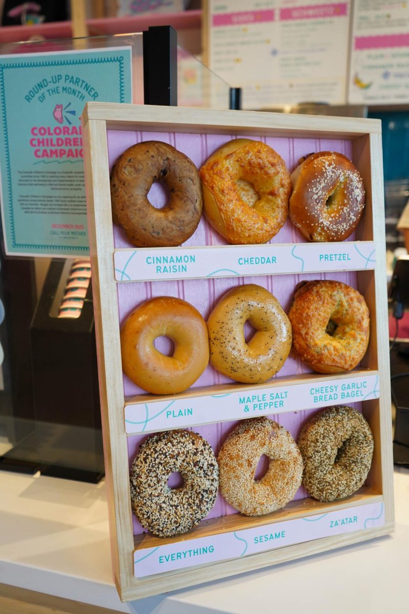 Call Your Mother Deli's bagel menu by the registrar Dec. 12. The menu features standard flavors plus seasonal additions, like pretzel. 