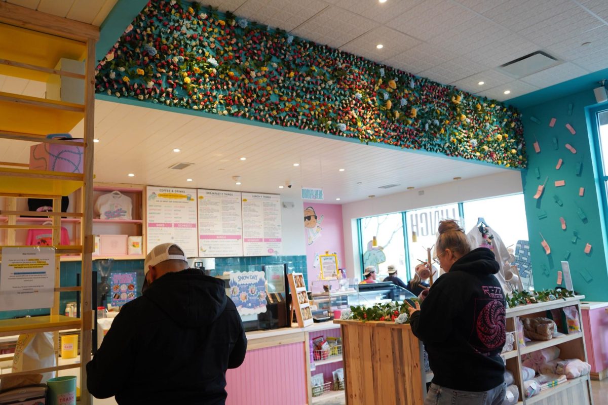 The menu and interior of Call Your Mother Deli Dec. 12. The east coast-based bagel chain serves bagel sandwiches, coffees and treats. 