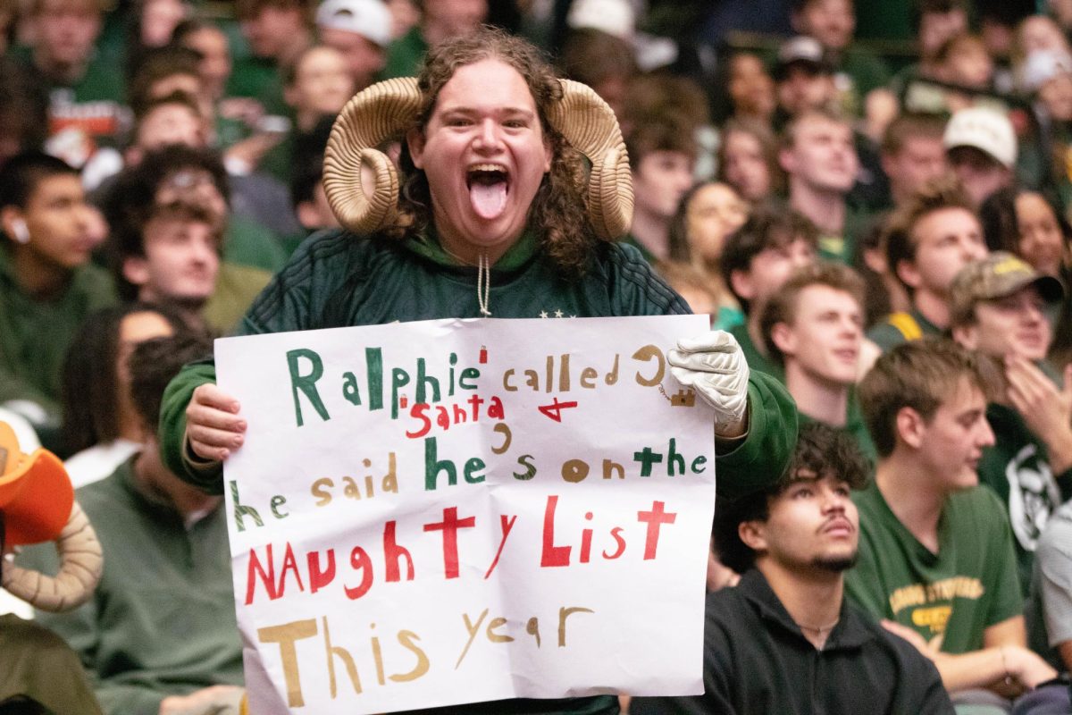 Colorado State University superfan Alex "Ram Man" Kristoff gets ready to cheer on the Rams before the men's basketball game against the University of Colorado Boulder Dec. 6, 2025. CSU won 91-86 with 8,083 fans in attendance.