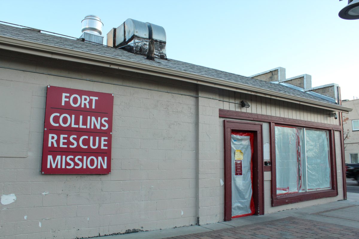 A building with the words "Fort Collins Rescue Mission" written on it.