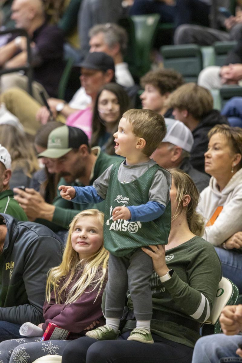 Fans cheer on Colorado State University men's basketball team in game against San José State University. The CSU Rams won 65-57 in their game played at Moby Arena. Feb. 7