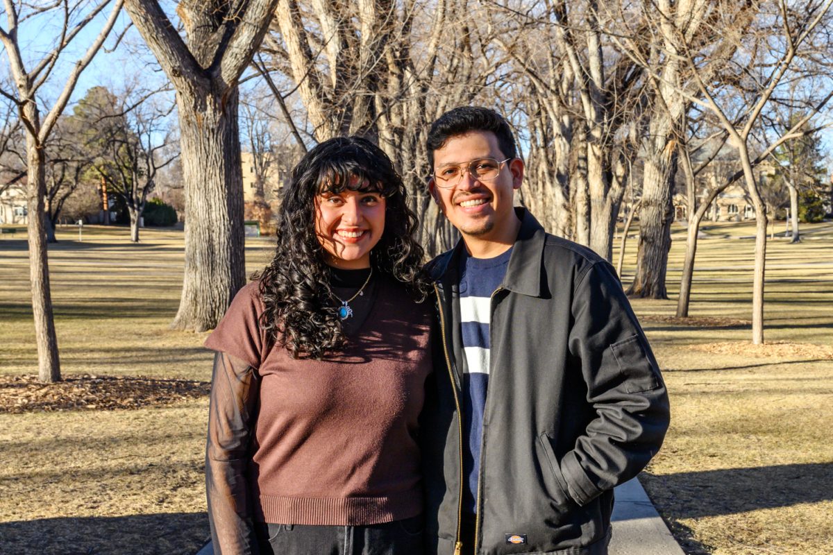 Colorado State University graduates Claudia Perez and Jesus Calderon pose for a photo on the CSU Oval Feb. 7. Perez and Calderon met at CSU in 2017, when Perez was a sophomore and Calderon was a junior, at the El Centro welcome back barbecue. "We love coming up to Fort Collins because it's very nostalgic,"  Perez said. "Especially since we met each other in the fall, we try to make the point of coming up here during that part of the year."
