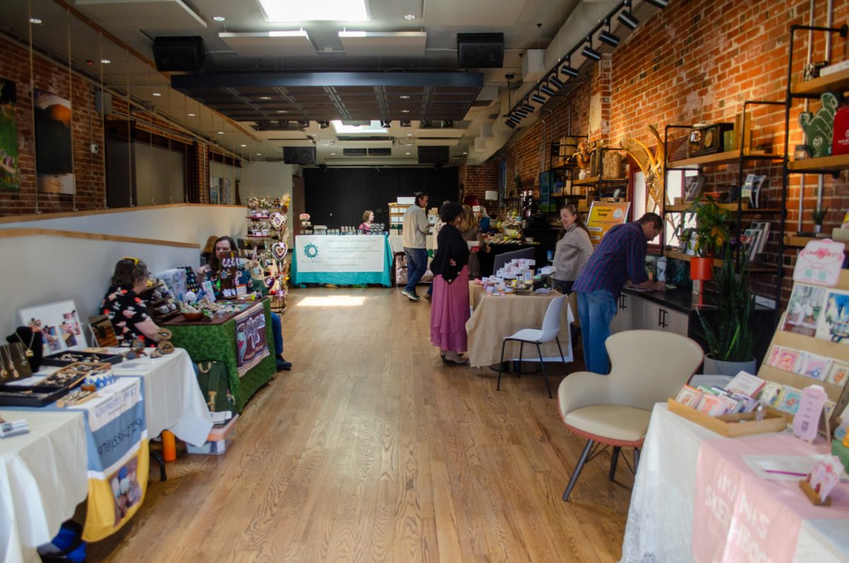 Various vendors sell handmade goods at their booths at the Valentines Market in Old Town Feb. 7