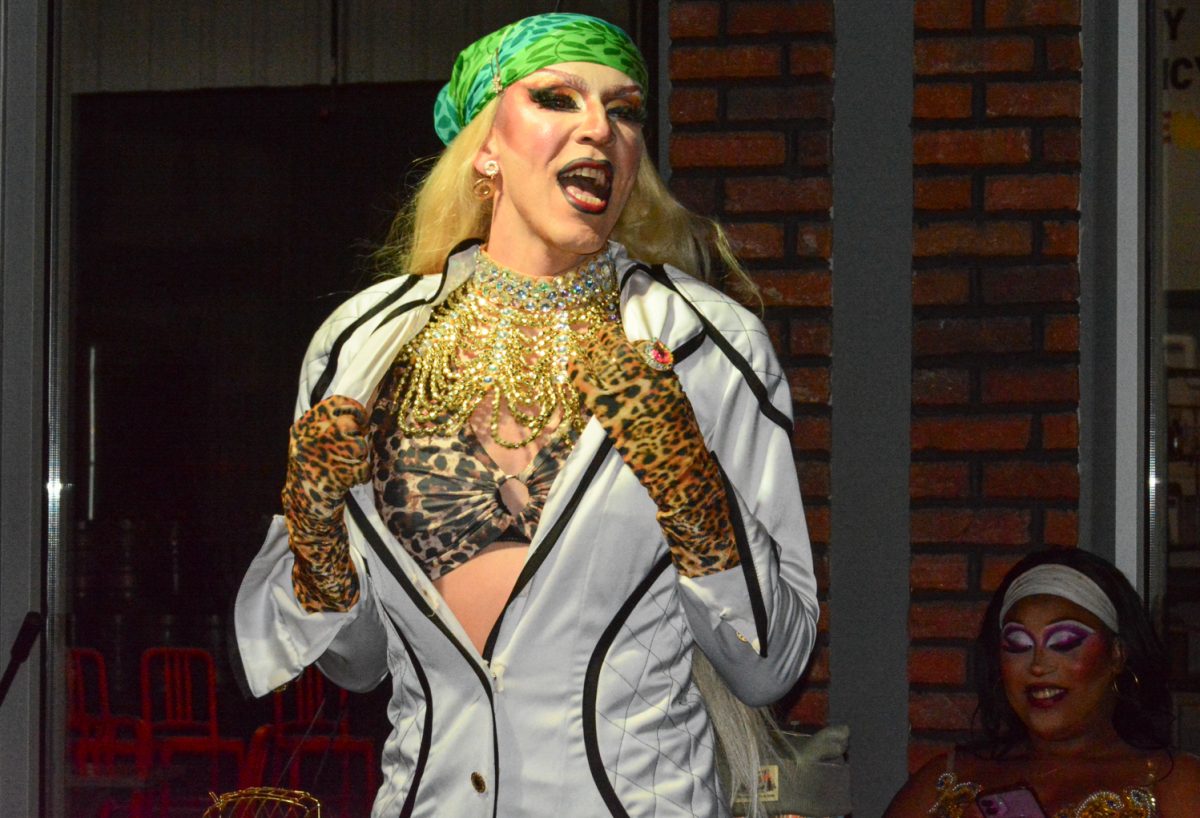 Krisa Gonna tearing off her cover outfit while performing her last number of the night Feb. 11. Krisa was the nights host, and this was her final performance and outfit of the night. 