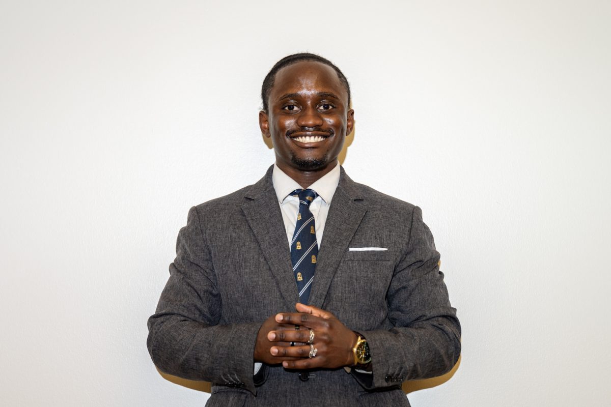 Associate Students of Colorado State University vice presidential candidate Abraham Mapatano poses for a portrait Feb. 18.