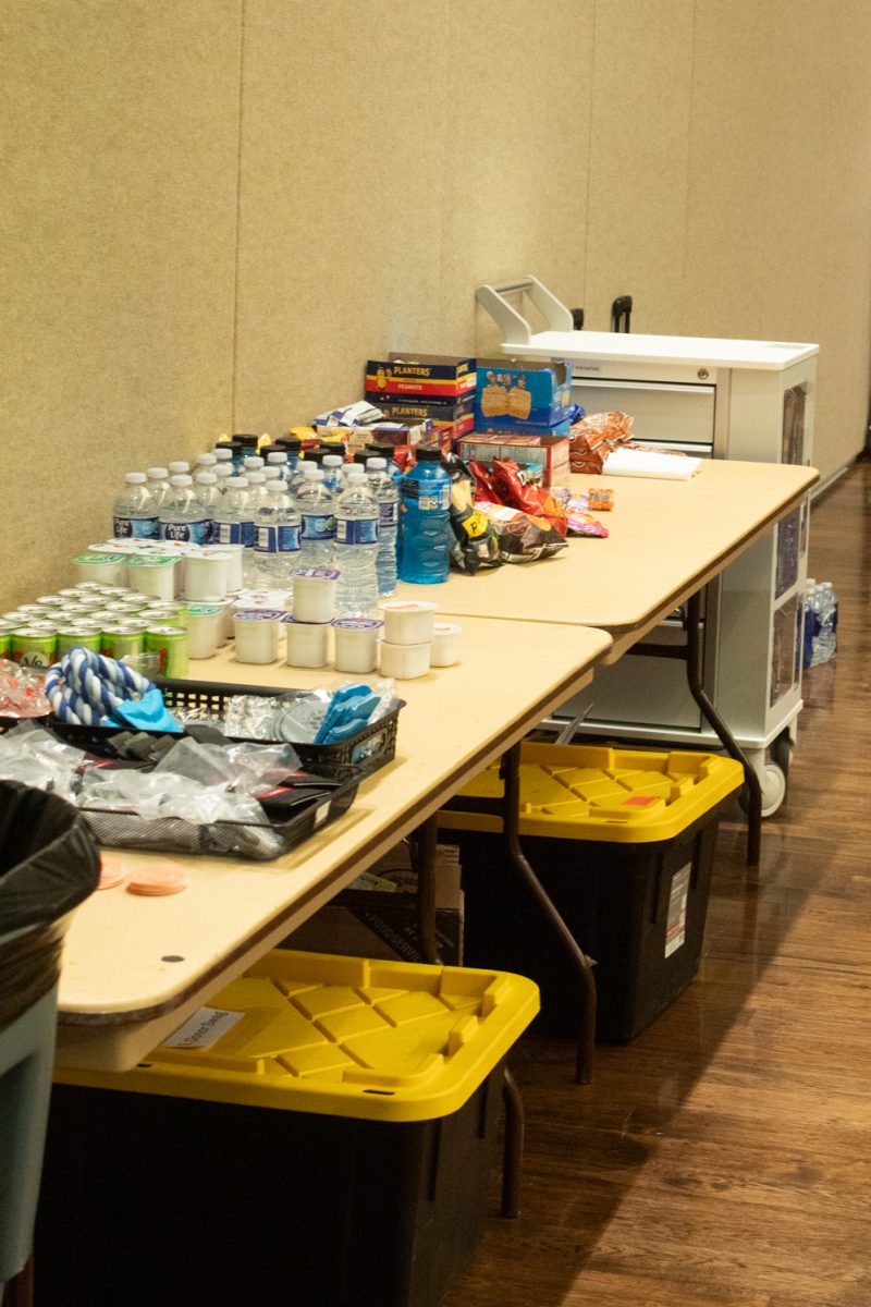 Snacks for blood donors sit on a table at the Garth Englund Blood Center’s blood drive, in the Lory Student Center, Feb. 18. Blood from this drive will be used in the local community. Joe Dunn, the donor recruiter for the Garth Englund Blood Center, puts it, “because all of the blood donated at this blood drive will go to help patients in local hospitals, that patient could be someone you work with, someone who lives down the street, or even someone who sits next to you in class.”