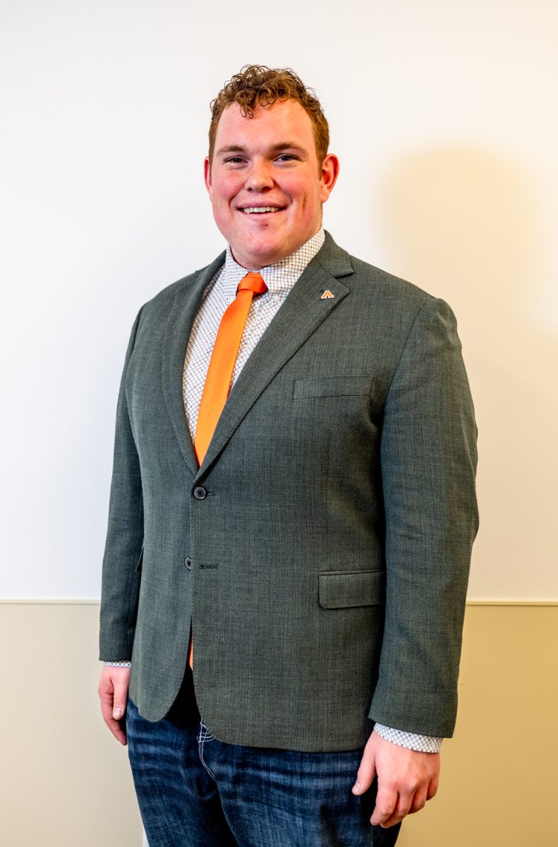 Associate Students of Colorado State University speaker of the senate candidate Ryer Roberts poses for a photo Feb. 19.