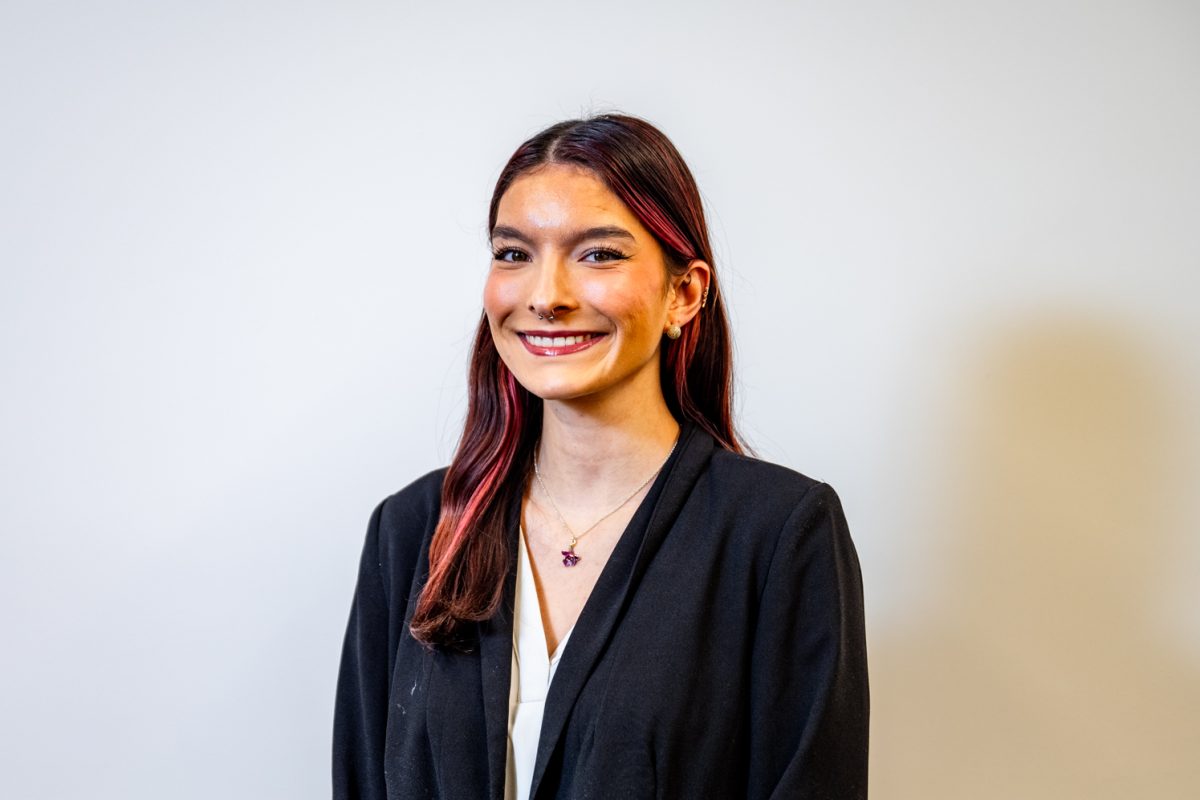Associate Students of Colorado State University presidential candidate Victoria Quesada-Stoner poses for a photo Feb. 19.