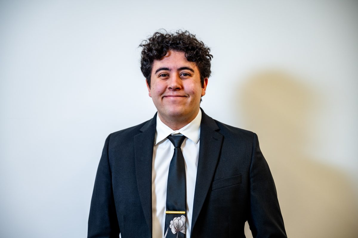 Associate Students of Colorado State University vice presidential candidate Ben Gregg poses for a photo Feb. 19.