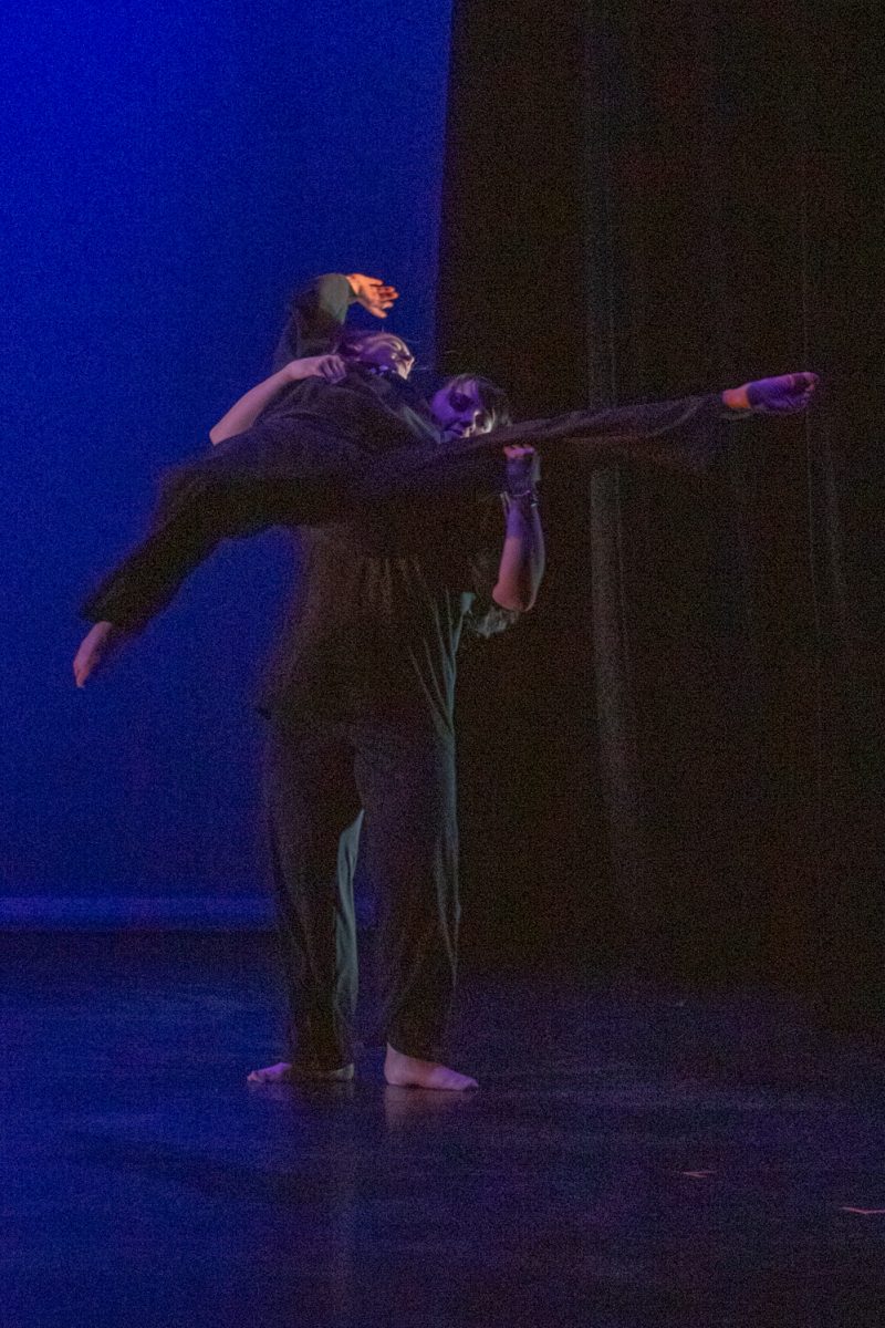 A dancer from Messengerz Dance Company lifts their co-performer in a rehearsal of the piece Siezing Chaos, part of Colorado State University Dance’s Body/Speak: Dance Community Collaboration in the University Dance Theater Feb. 20. By hosting companies and choreographers from Colorado and Wyoming, co-directors Susie Garifi and Julia Cooper intend to build community connections and uplift local artists.