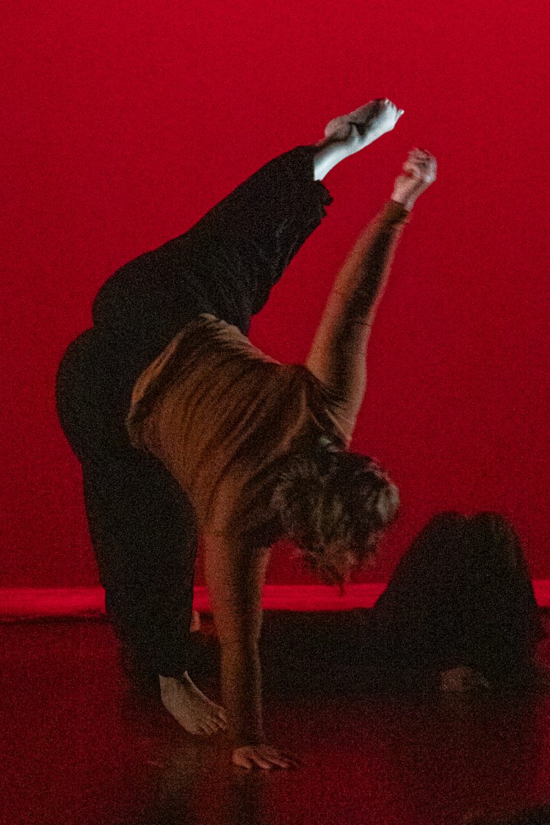 A dancer from Animus Movement II strikes a pose during a dress rehearsal run-through of Maybe We’ll See, part of Colorado State University Dance’s Body/Speak: Dance Community Collaboration in the University Dance Theater Feb. 20. Co-directors Susie Garifi and Julia Cooper host this dance concert with the intention of connecting local companies and choreographers, and highlighting individuality.