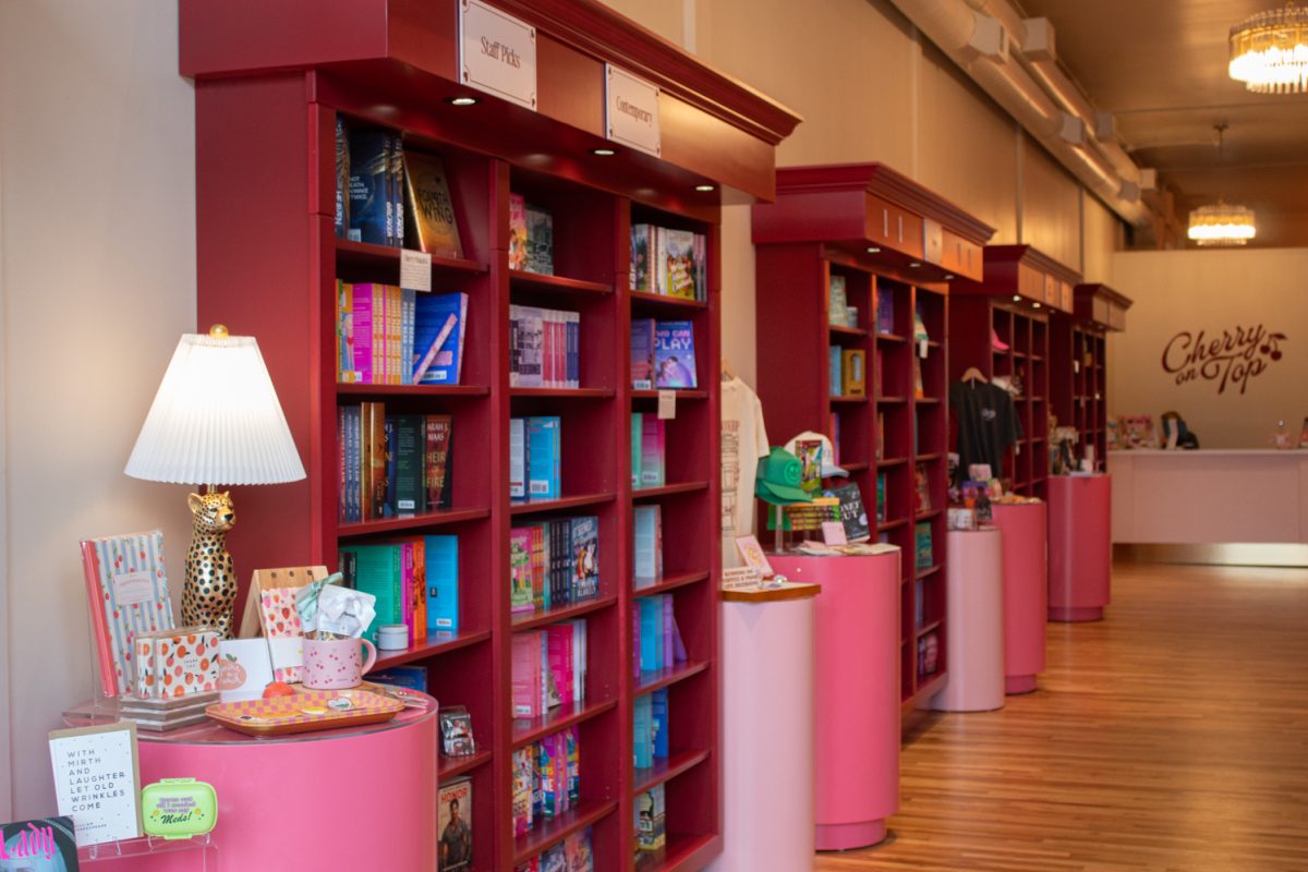 Bookcases inside Cherry On Top Bookstore hold various sub-genres of romance books in Downtown Fort Collins Mar. 5. The romance-only bookstore opened less than a month ago and is co-owned and run by local friends and neighbors Devon Beuret and Meredith Glover. “We’ve had lots of requests for book clubs, and authors want to come in and talk and sign, all the kinds of stuff,” Glover said.