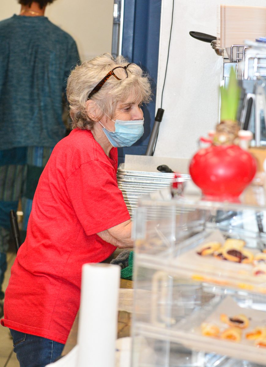 Nancy Agnew closing up the Colorado Kolache after it was sold out during the busy morning March 25. The Colorado Kolache sells their signature kolaches which is a soft and sweet pastry filled in the center.  