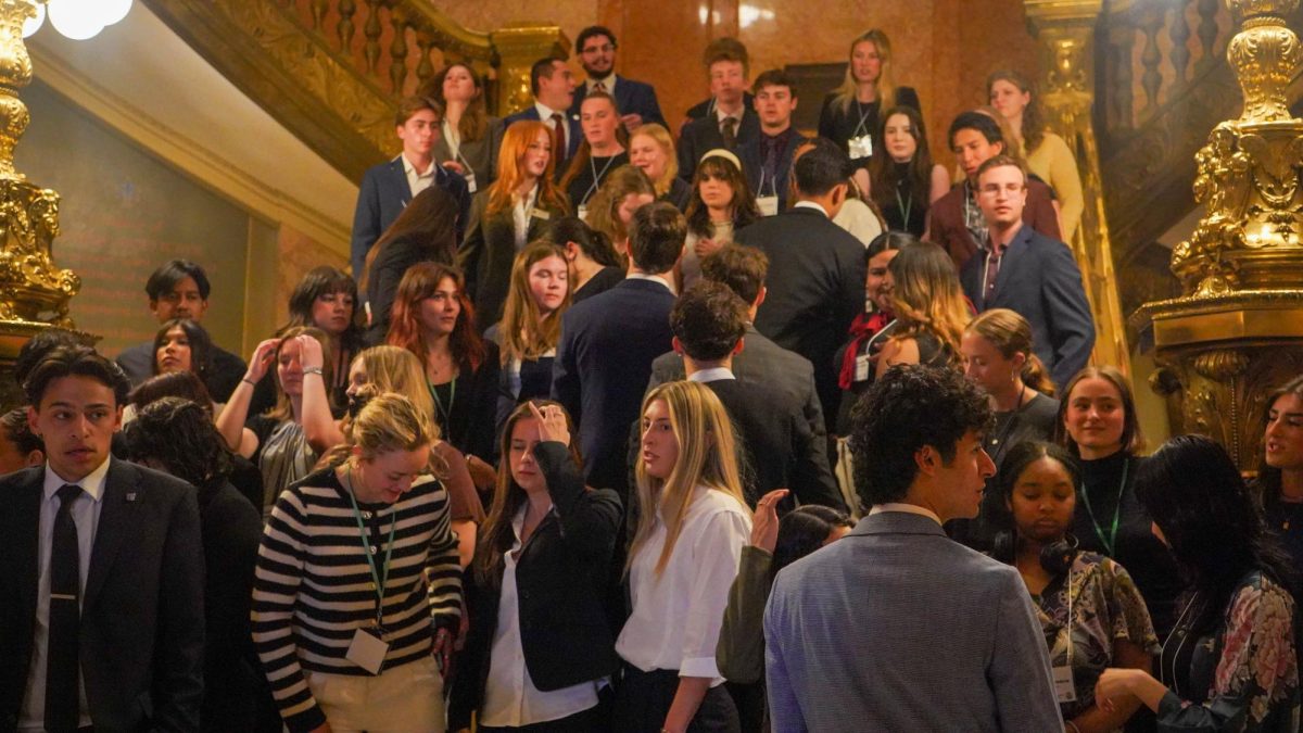 Associated Students of Colorado State University and guests mill around the Colorado Capitol during the Day at the Capitol event March 31. The event connected with local lawmakers as well as Gov. Jared Polis. 