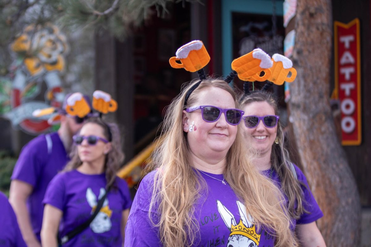 Easter Keg Scavenger Hunt group ventures out to find the hidden eggs in Old Town Fort Collins, March 28.