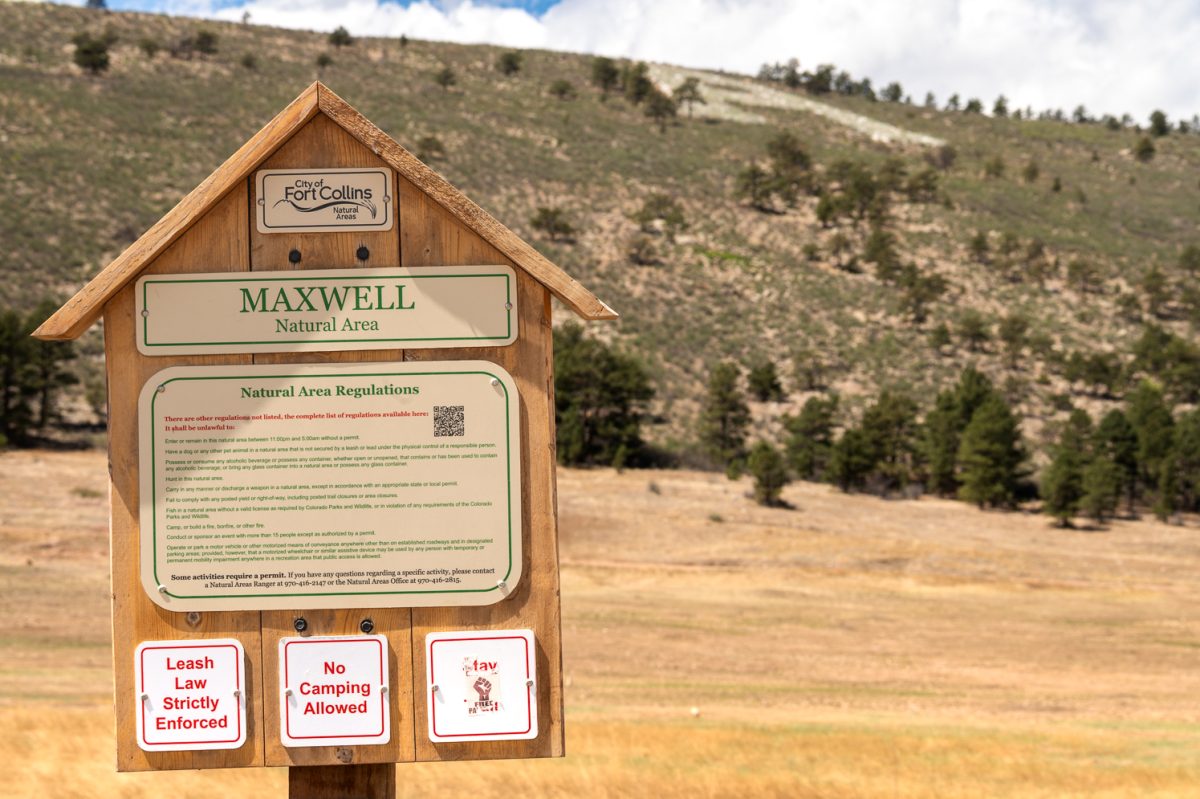 Painted "A" next to the Maxwell Natural Area Sign April 11.