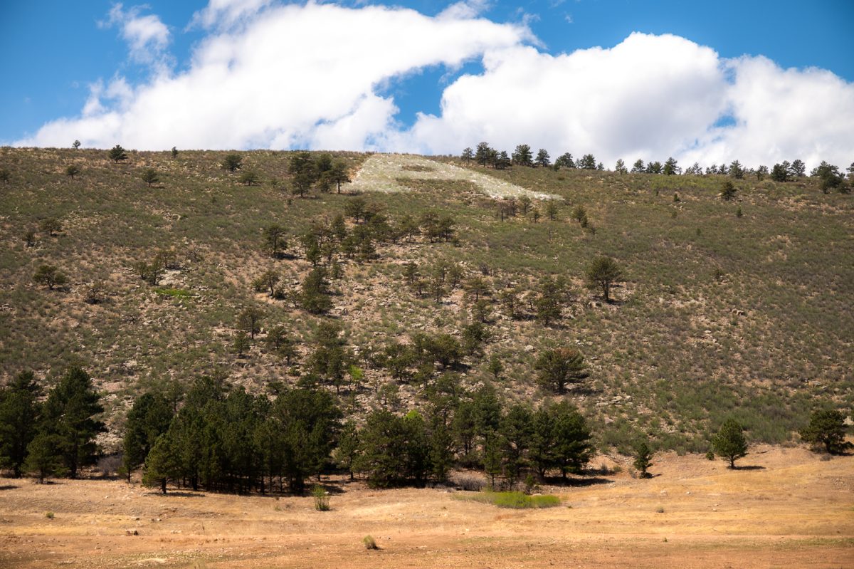 The A is illuminated by daytime sun in Maxwell Natural Area April 11.
