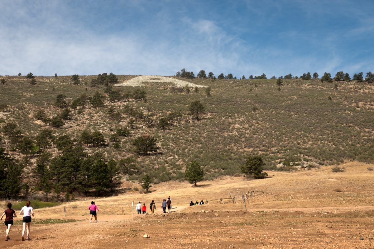 The big painted "A" recieves visitors up the Maxwell Natural Area Trail April 11.