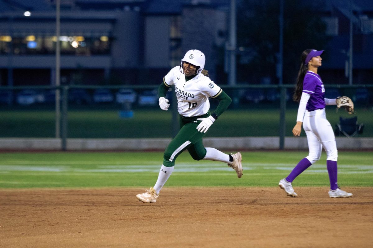 Jailey Wilson runs between bases during game against Grand Canyon University, April 30.